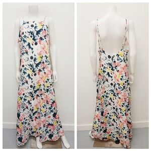 29 Porter Rd Maxi Dress Womens XXL White Floral Low Back Spaghetti Strap Boho